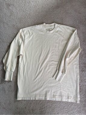 ARQ Men's Long Sleeve Crewneck Shirt in Cream